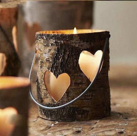 ahşap kalp figürlü mumluk modası