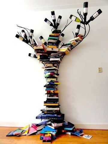 kurumuş ağaç şeklinde kitaplık tasarımları
