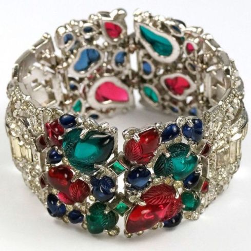 rengarenk taşlı zarif kelepçe bileklik tasarımı