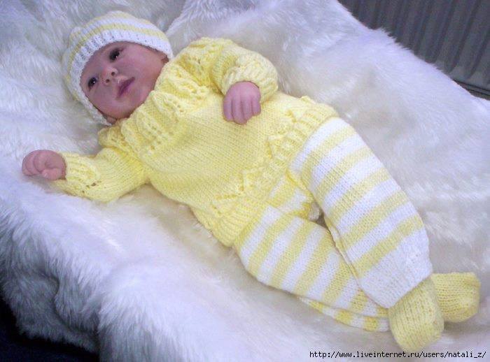Sarı beyaz örgü bebek takımı modelleri